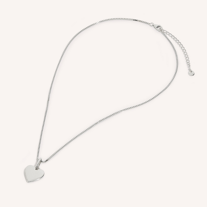 925 Sterling Silver Kordelia Engravable Heart Pendant Necklace
