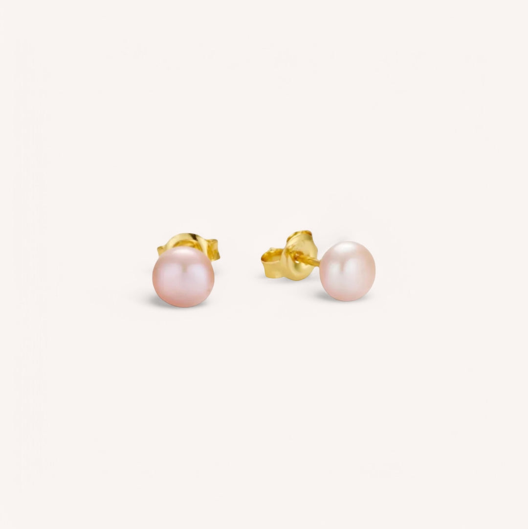 18K Gold Plated Bora Pearl Stud Earrings