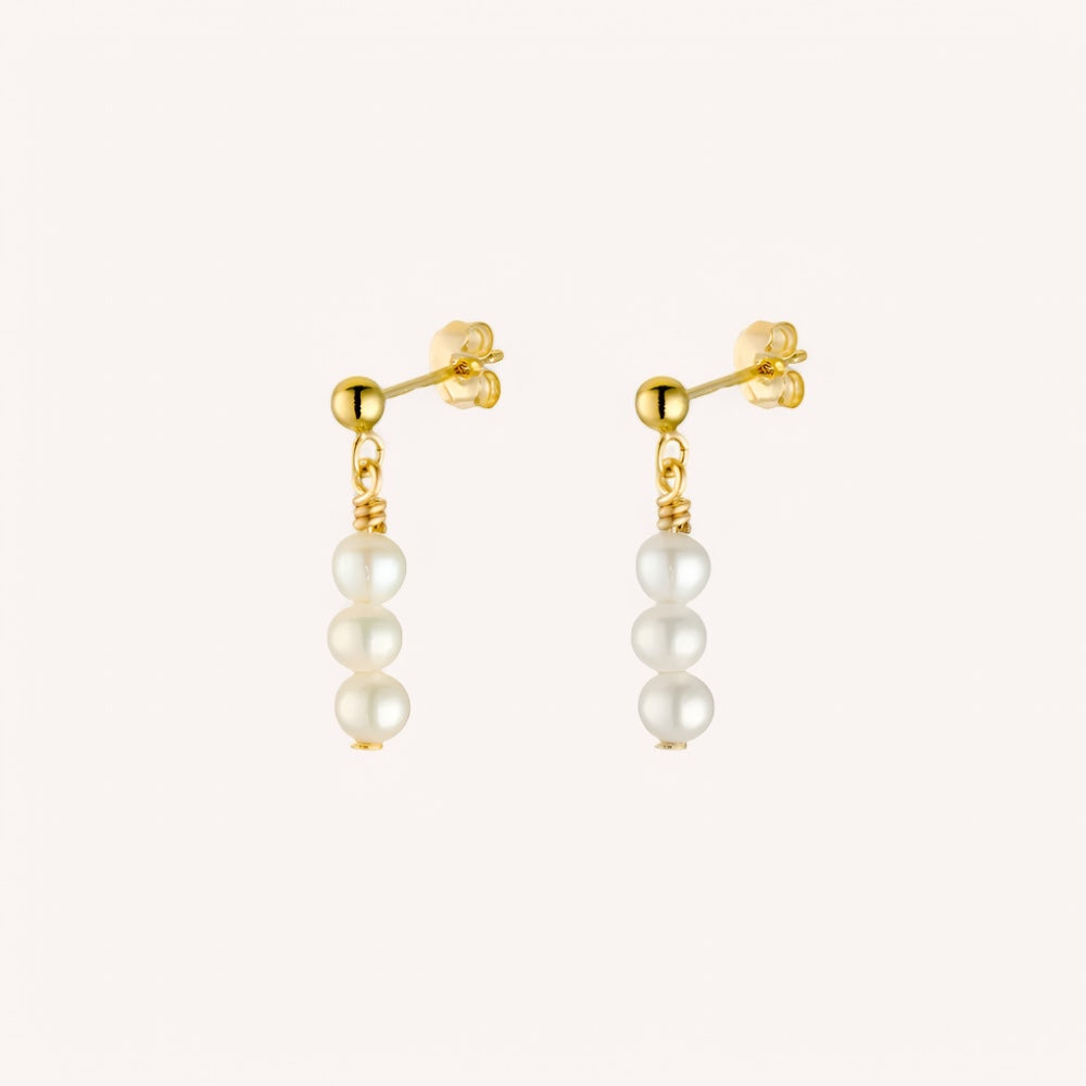 14K Gold Filled Lily Pearl Drop Earrings
