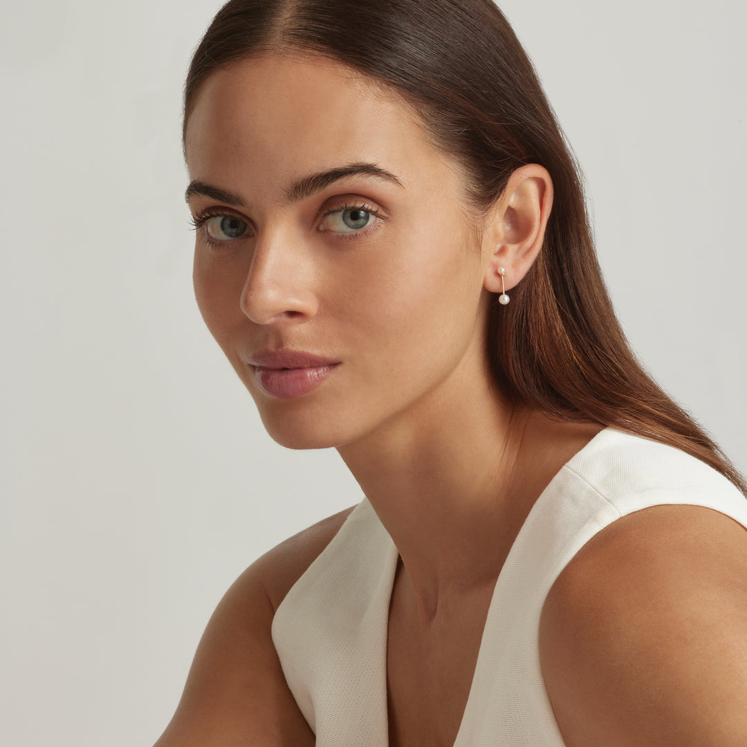 14K Gold Filled Inci Pearl Baton Earrings