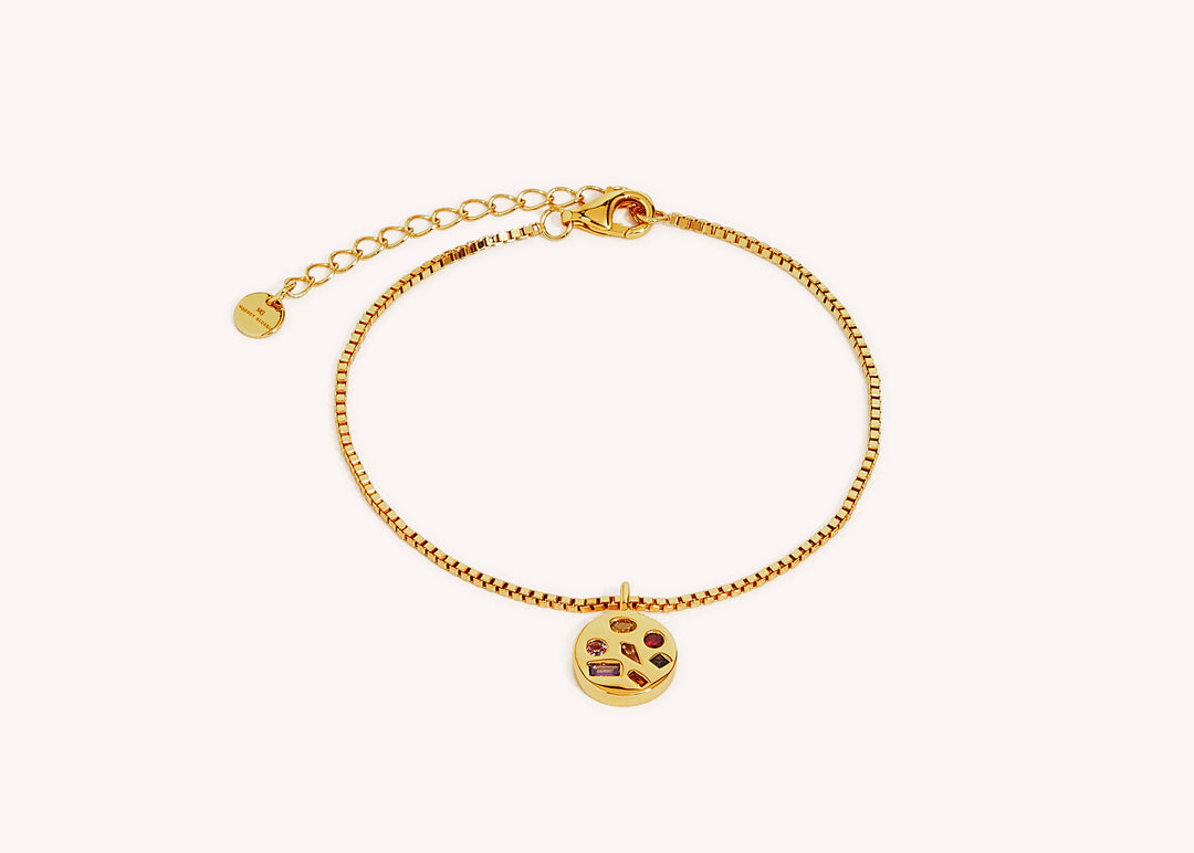 18K gold vermeil Candy Luxe bracelet with colourful zirconia.