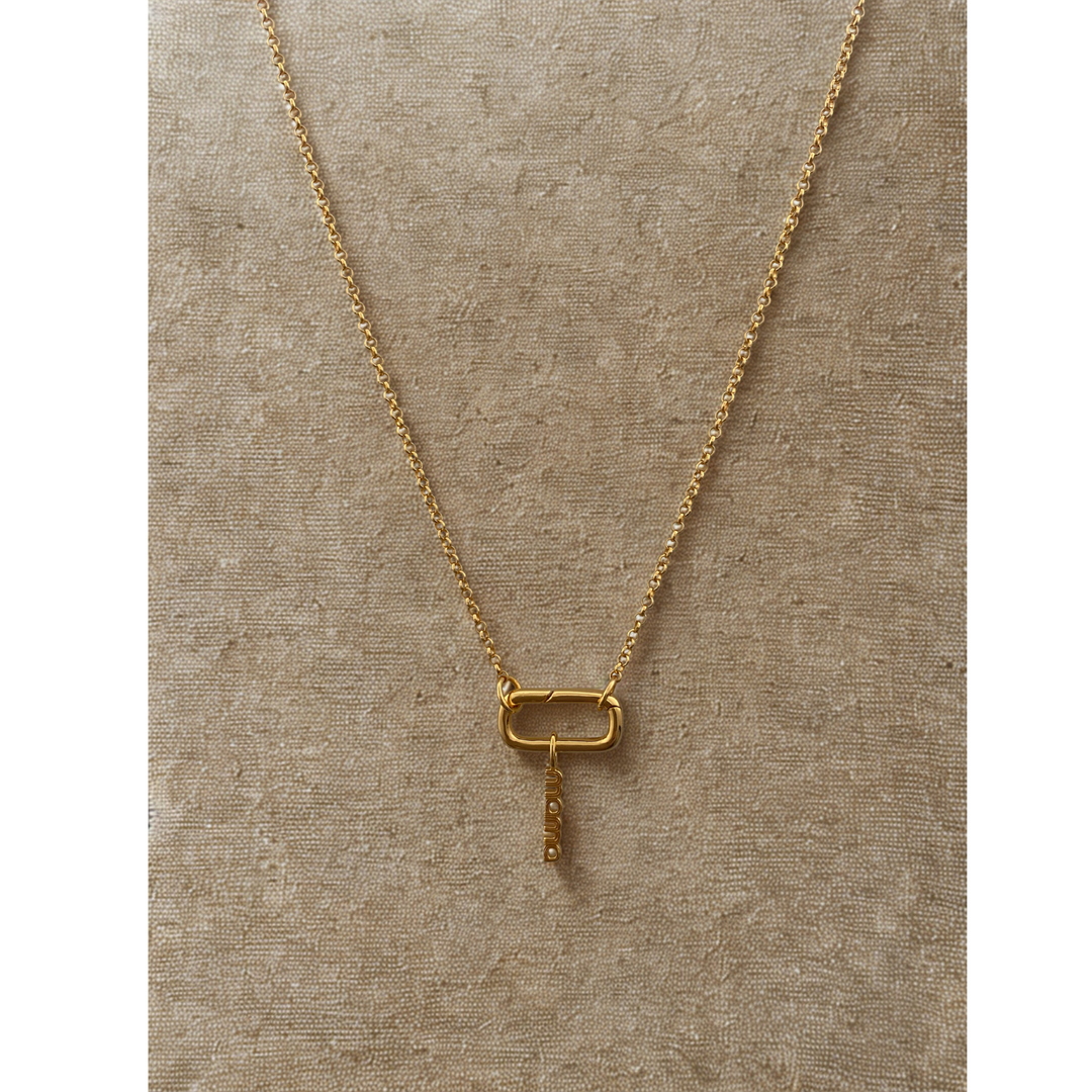18K Gold CharmEdit Necklace with Customisable Front Link