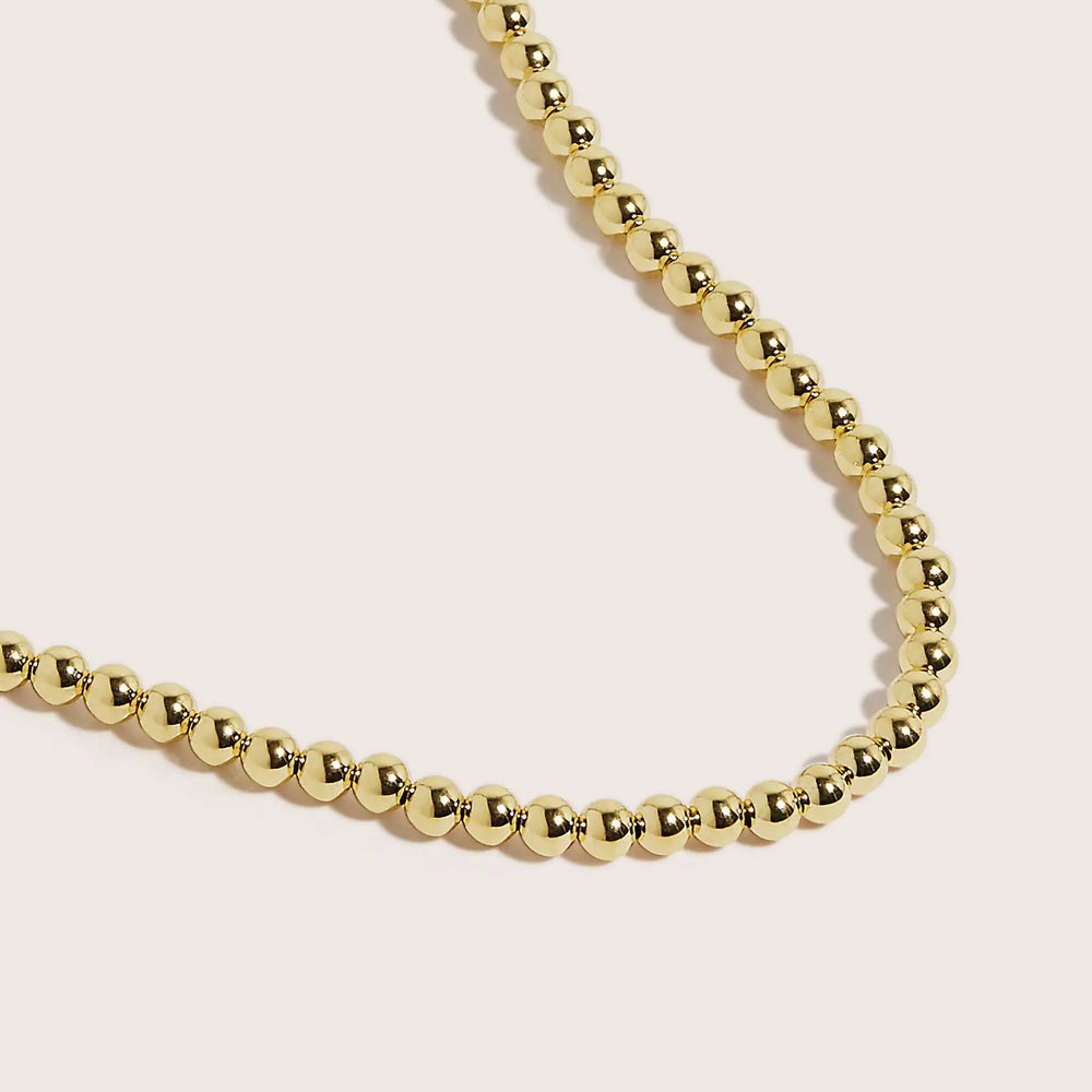 14K Gold Filled Gilda necklace 5mm bead size close-up - demi-fine jewellery by Margot Georgia