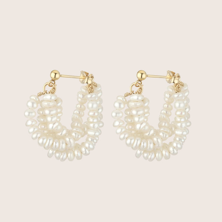 A pair of 14K Gold Filled Fleur de Perle earrings - demi-fine jewellery by Margot Georgia