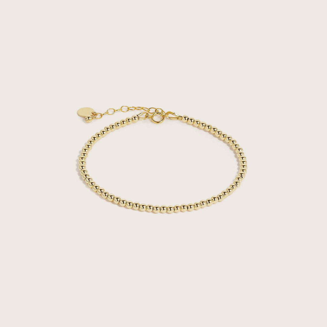 14K Gold Filled Gilda bracelet with extender 3mm bead size - demi-fine jewellery by Margot Georgia