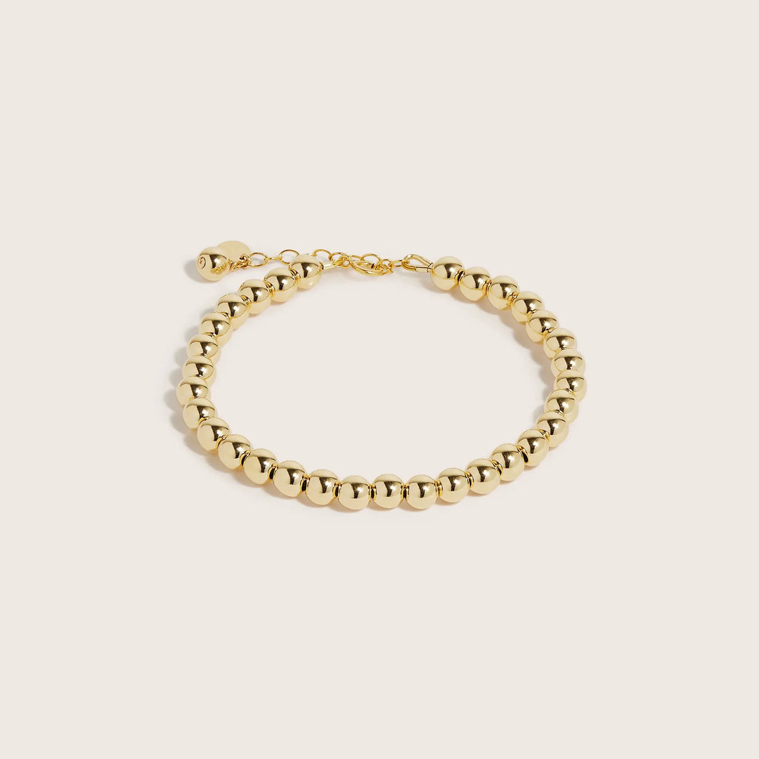 14K Gold Filled Gilda bracelet with extender 6mm bead size - demi-fine jewellery by Margot Georgia
