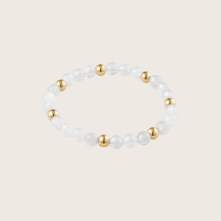 14K Gold Filled Gilda bracelet with natural moonstone gemstones - demi-fine jewellery by Margot Georgia