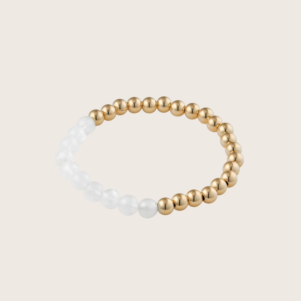 14K Gold Filled Gilda bracelet with natural moonstone gemstones - demi-fine jewellery by Margot Georgia