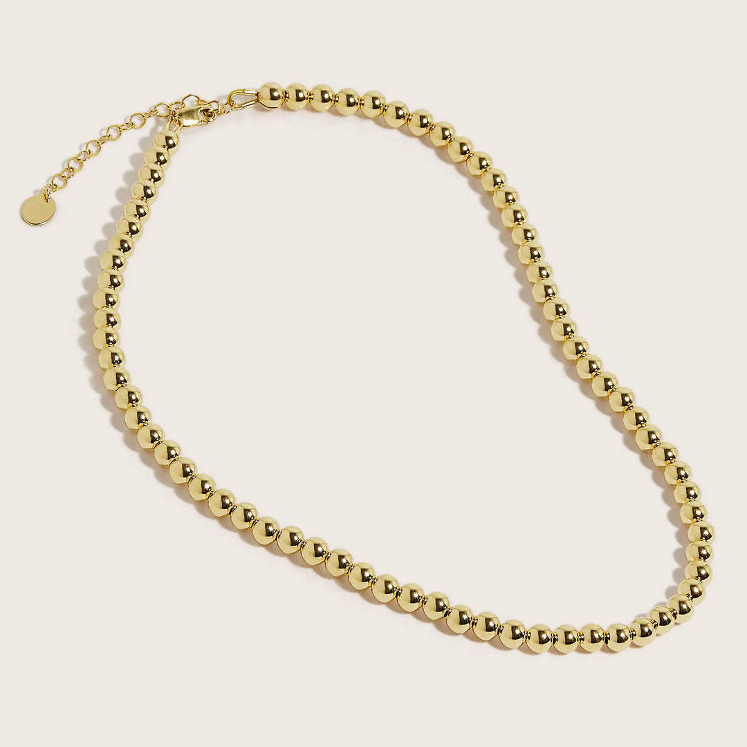 14K Gold Filled Gilda necklace 5mm bead size - demi-fine jewellery by Margot Georgia