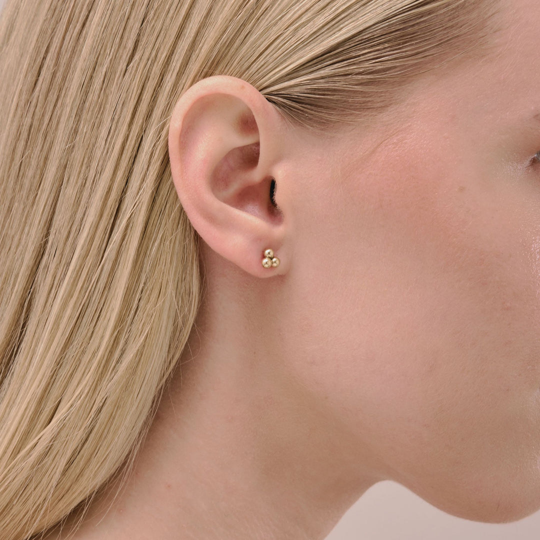 14K Gold Filled Trinity Stud Earrings