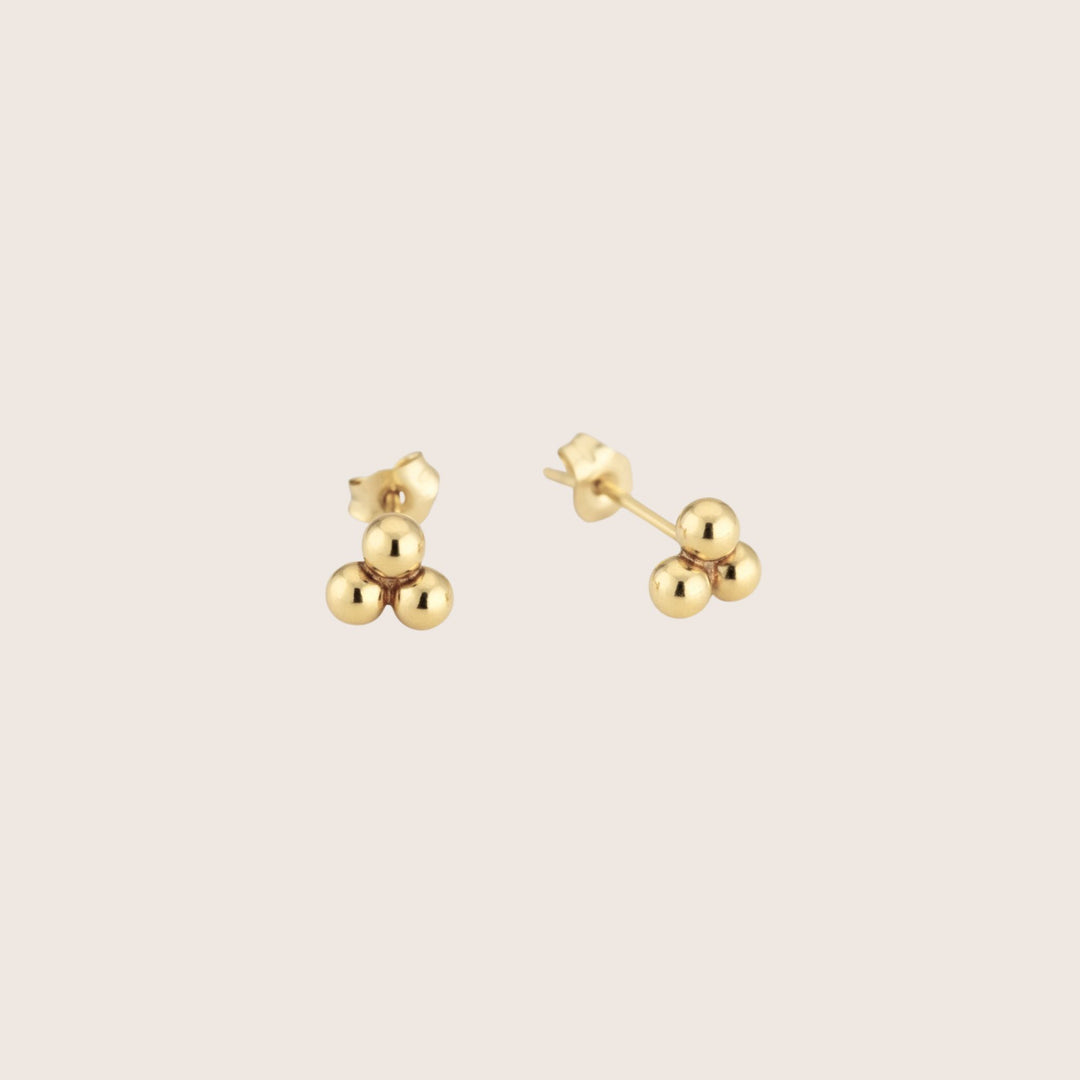 Pair of 14K Gold Filled Trinity stud earrings