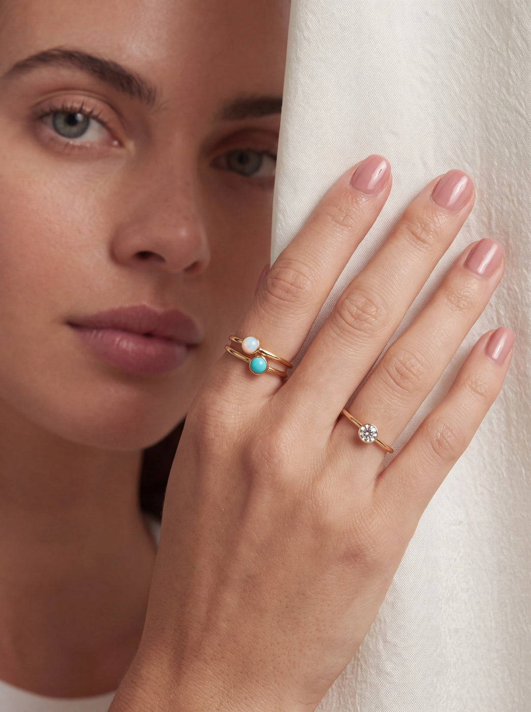 14K Gold Filled Turquoise Stacking Ring