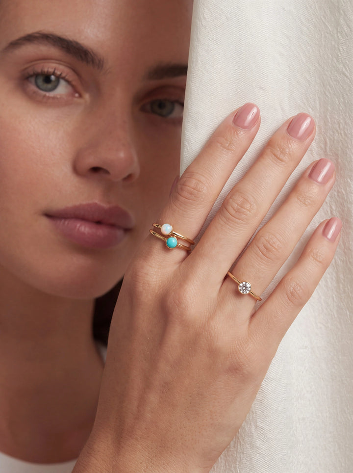 14K Gold Filled Turquoise Stacking Ring