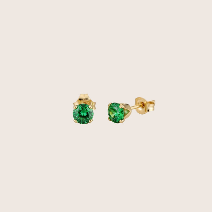 14K Gold Filled Zircon stud earrings in emerald