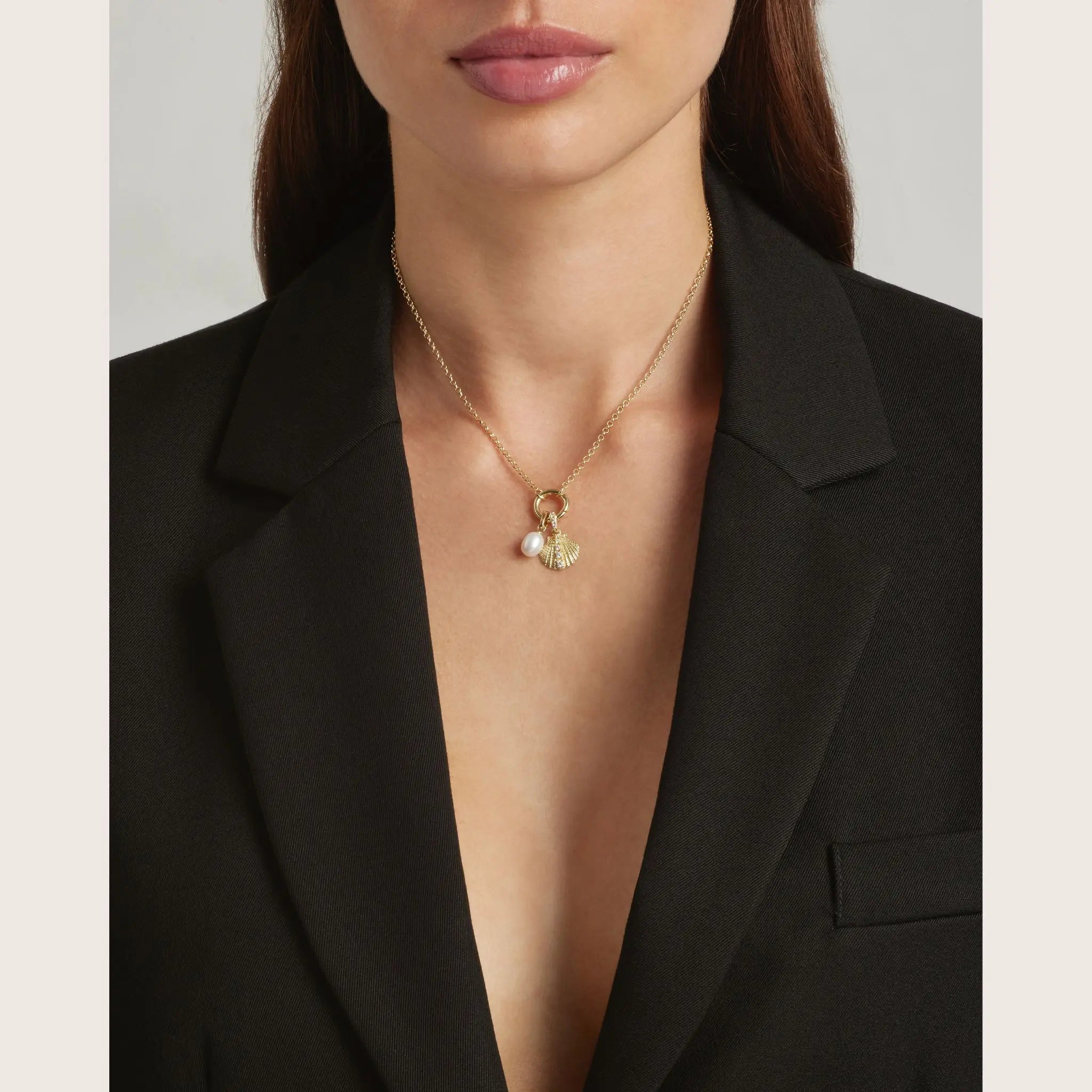 14K Gold Vermeil Amara CharmEdit necklace with pearl and oyster charms - demi-fine jewellery by Margot Georgia