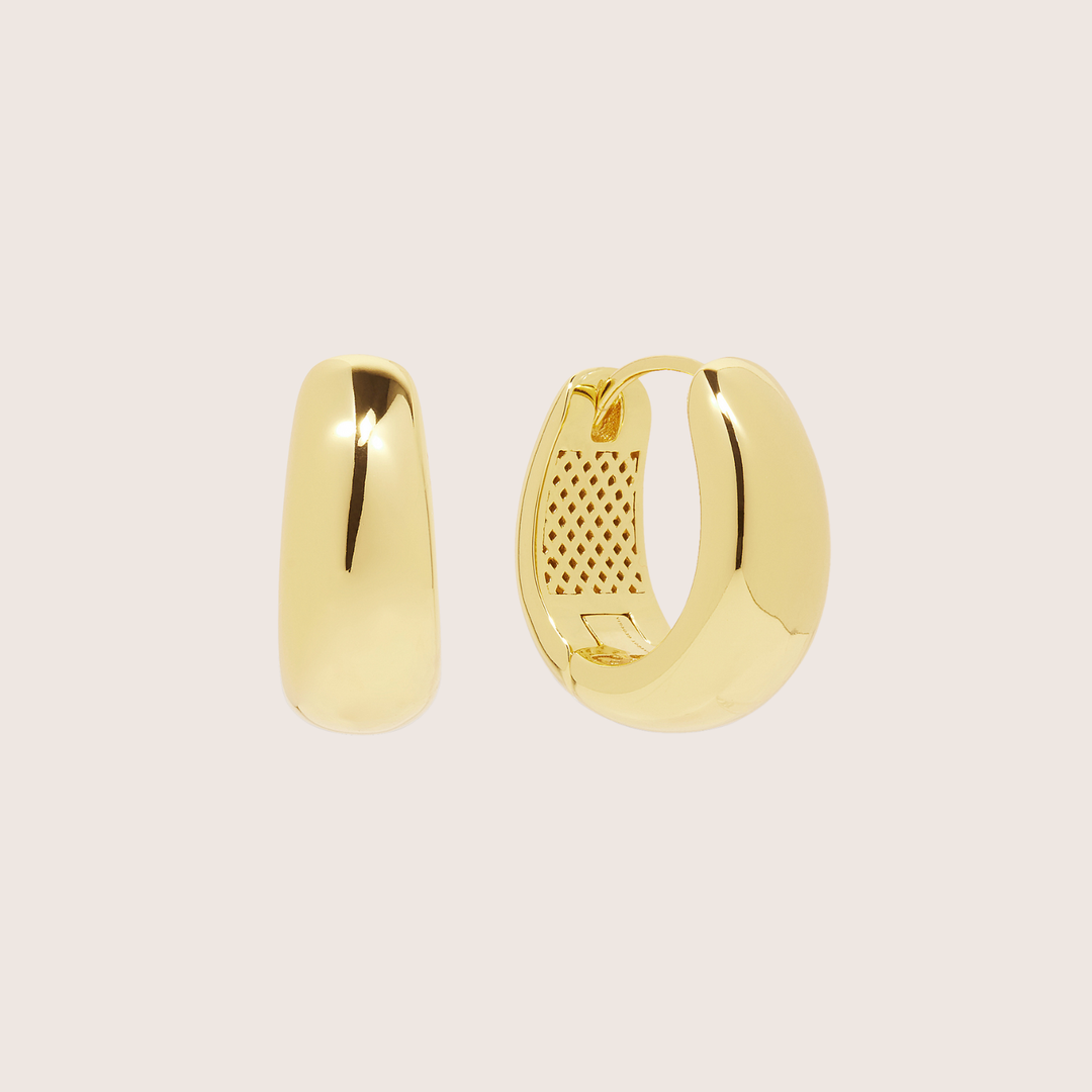 14K Gold Vermeil Grand Elysse hoops - demi-fine jewellery by Margot Georgia