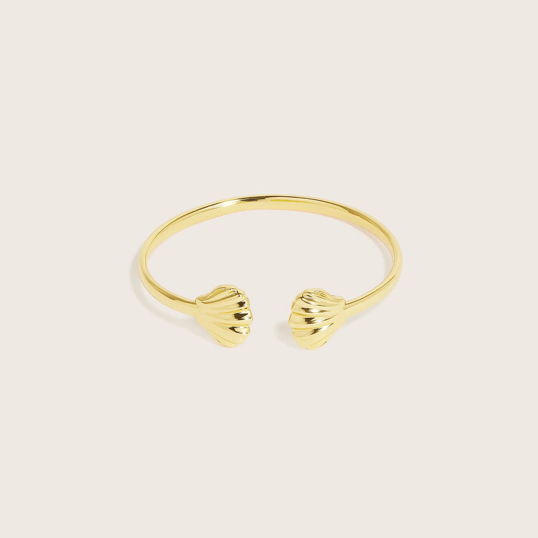 14K Gold Vermeil Oyster of Nereid cuff bangle - demi-fine jewellery by Margot Georgia