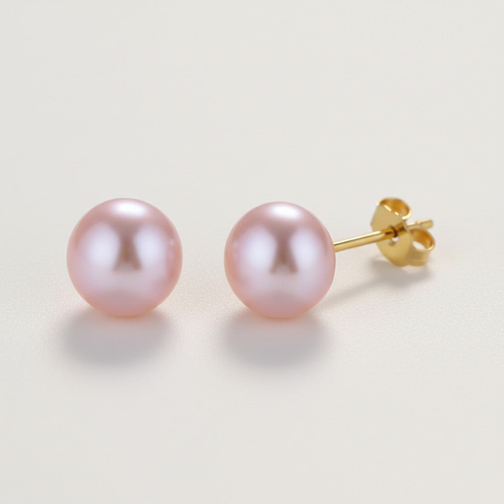 18K Gold Plated Boraluxe pearl stud earrings - demi-fine jewellery by Margot Georgia