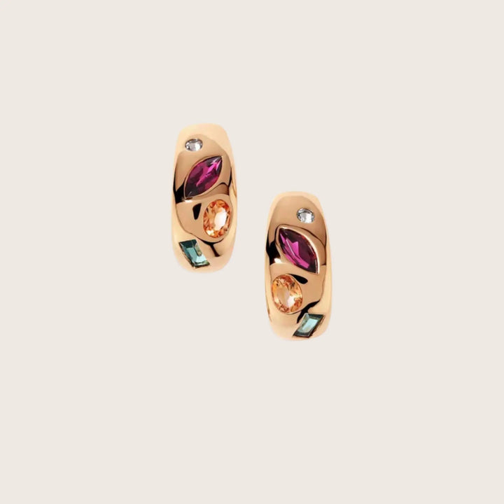 Pair of 18K Gold Plated Candy Gem earrings in rose gold - demi-fine jewellery by Margot Georgia