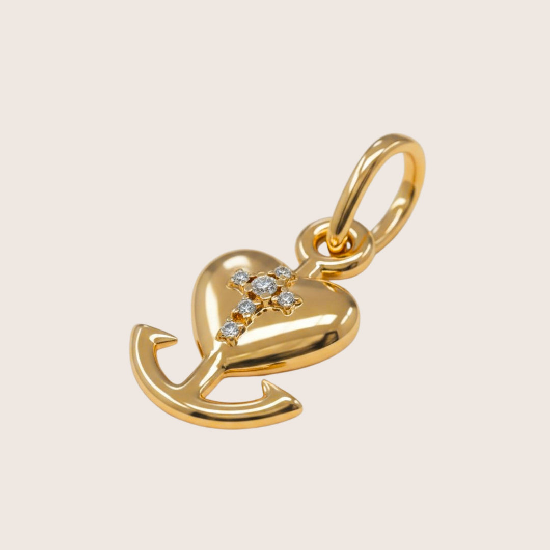 18K Gold Plated Faith Love & Hope Charm