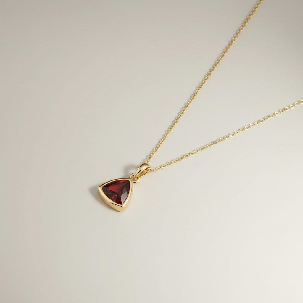 18K Gold Plated Genessa Trine Birthstone necklace - demi-fine jewellery by Margot Georgia