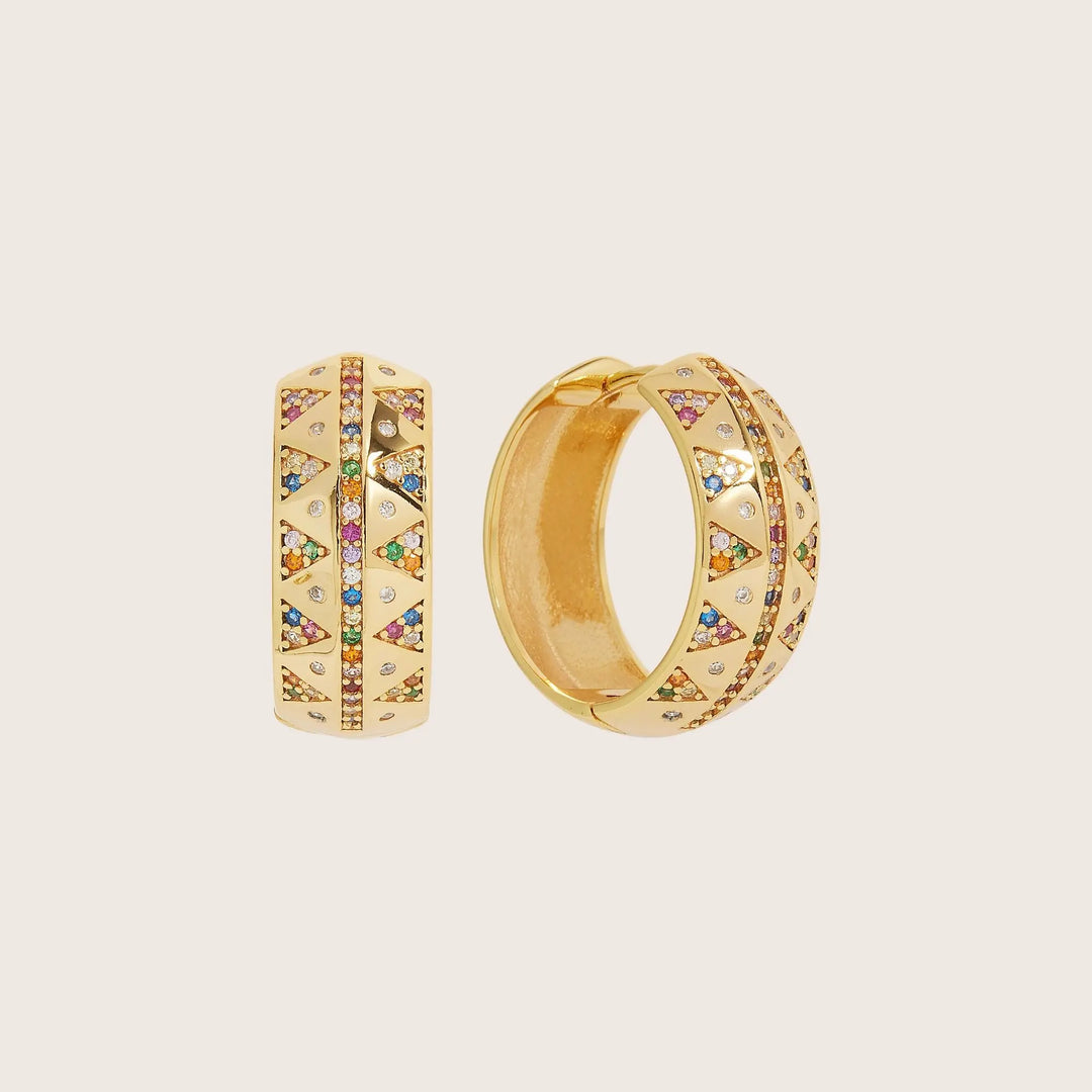 18K Gold Plated Grecian earrings with flecked zircon stones - demi-fine jewellery by Margot Georgia