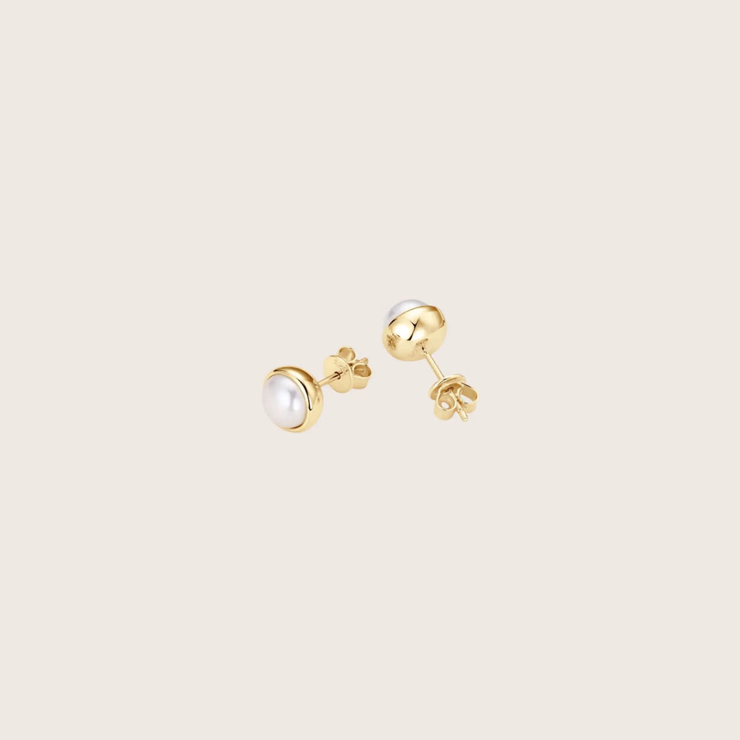 18K Gold Plated Lulu Pearl stud earrings - demi-fine jewellery by Margot Georgia