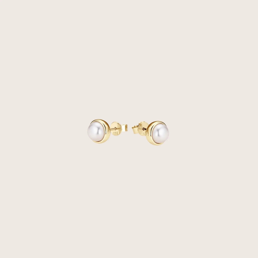 18K Gold Plated Lulu Pearl stud earrings - demi-fine earrings by Margot Georgia