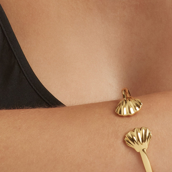 18K Gold Vermeil Oyster of Nerida Cuff Bangle