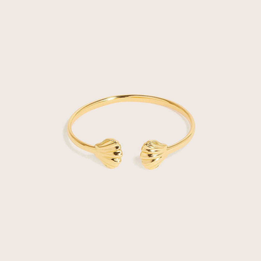 18K Gold Vermeil Oyster of Nerida cuff bangle - demi-fine jewellery by Margot Georgia