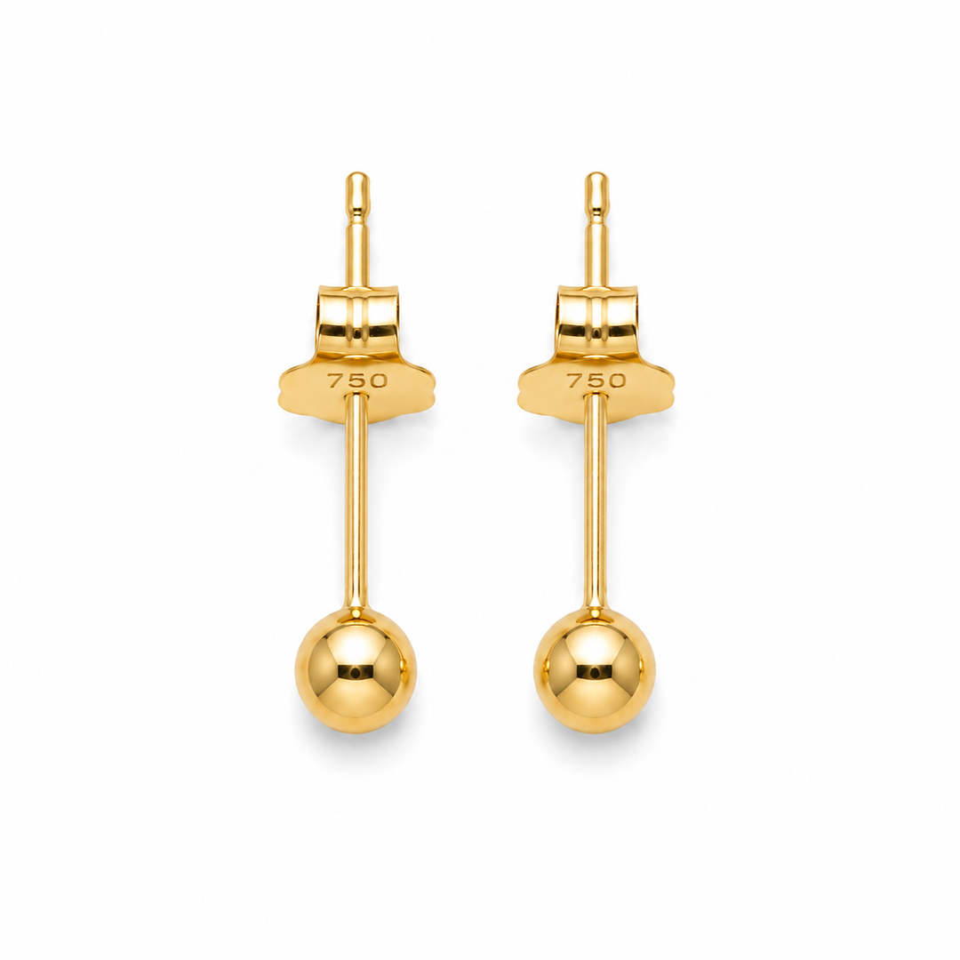 Aurelia Petite Gold Ball Studs - 18K Solid Gold