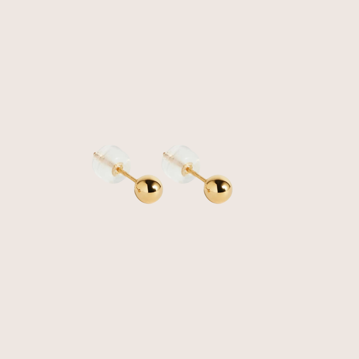 Aurelia Petite Gold Ball Studs - 18K Solid Gold