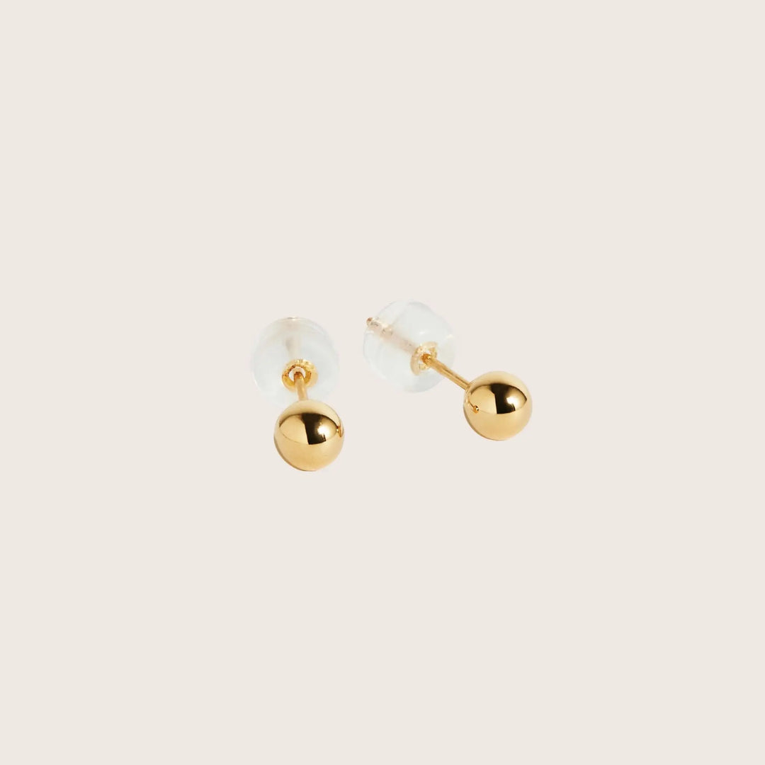 A pair of 18K Solid Gold Aurelia Petite Gold  Ball stud earrings - fine jewellery by Margot Georgia