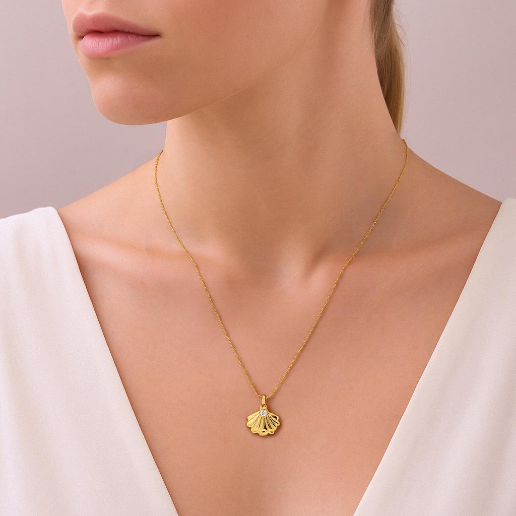 18K Gold Vermeil Margalo Oyster - Shaped Pendant Necklace