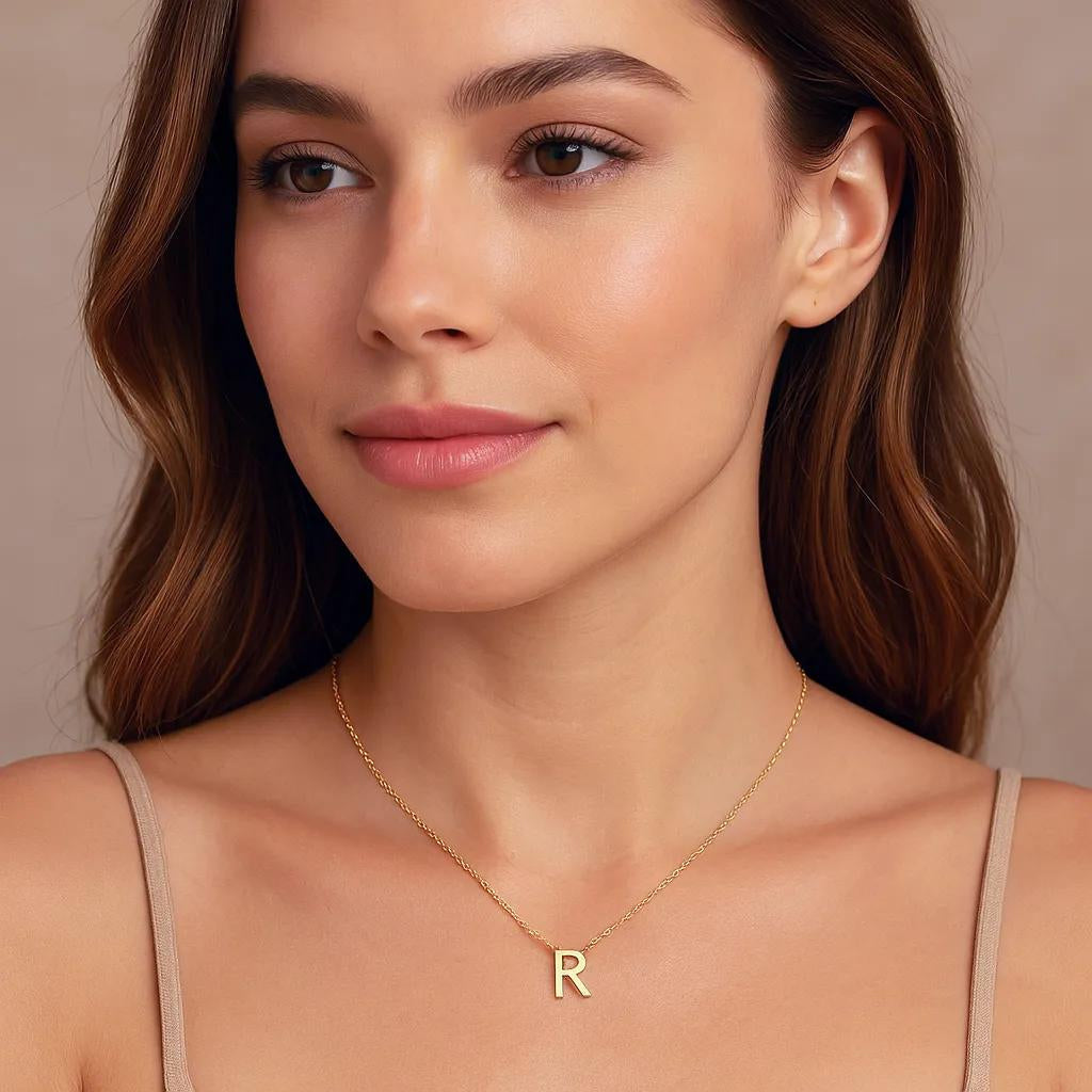 18K Gold  Letter Necklace