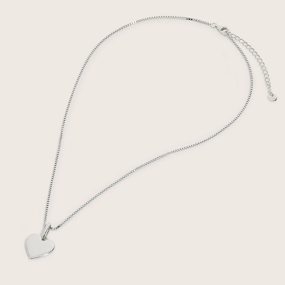 925 Sterling Silver Kordelia Engravable Heart pendant necklace - demi-fine jewellery by Margot Georgia