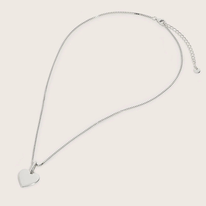 925 Sterling Silver Kordelia Engravable Heart pendant necklace - demi-fine jewellery by Margot Georgia