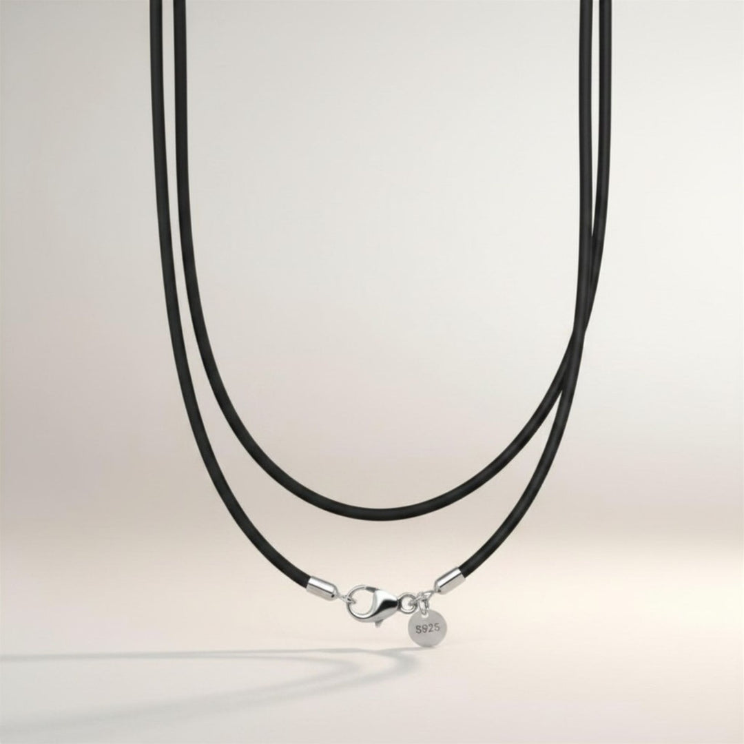 925 Sterling Silver Leather Rope necklace - demi-fine jewellery by Margot Georgia