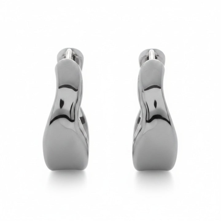 925 Sterling Silver Onda Wave Hoop Earrings