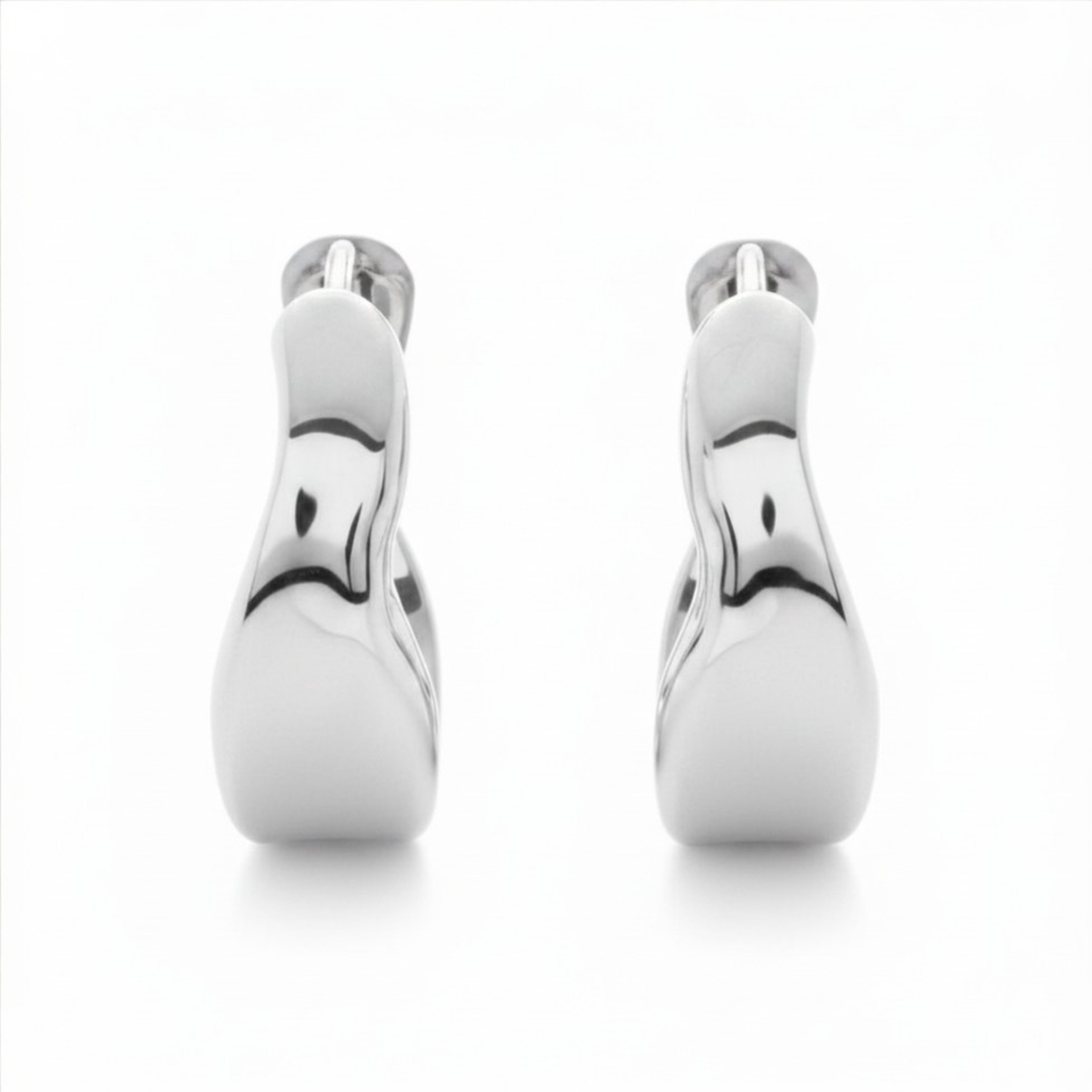 925 Sterling Silver Onda Wave Hoop Earrings