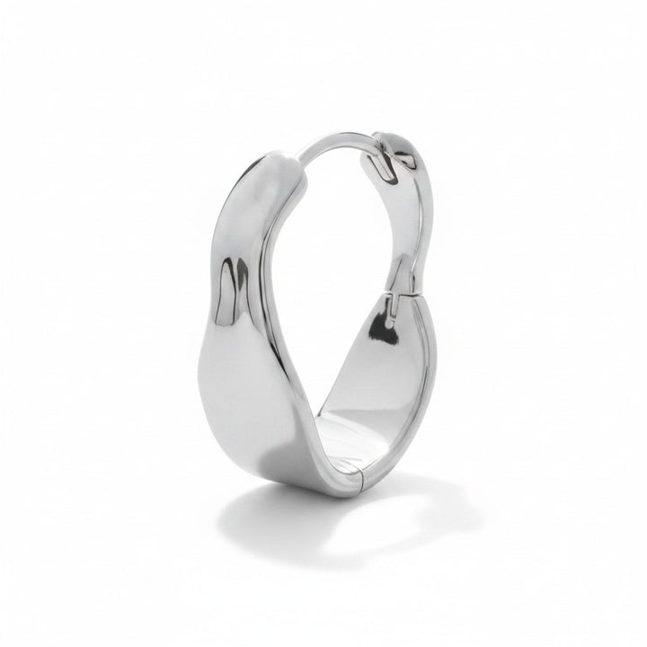 925 Sterling Silver Onda Wave Hoop Earrings