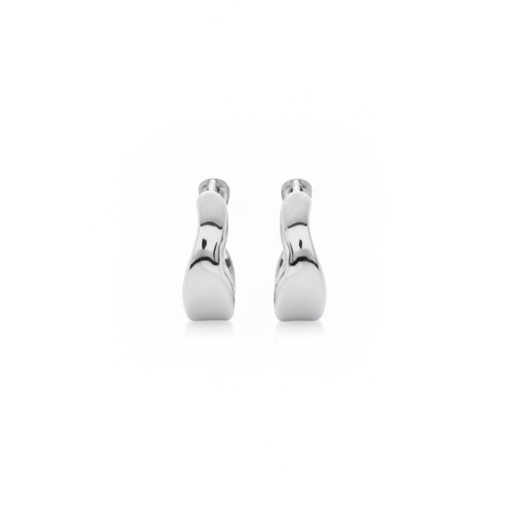 925 Sterling Silver Onda Wave Hoop Earrings
