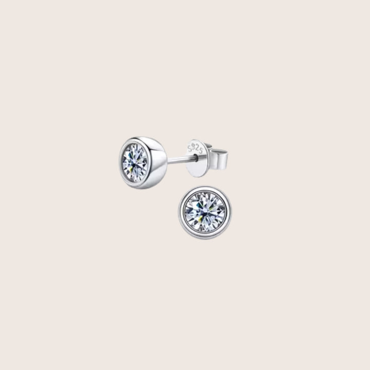 925 Sterling Silver Tamako Moissanite stud earrings in large - demi-fine jewellery by Margot Georgia