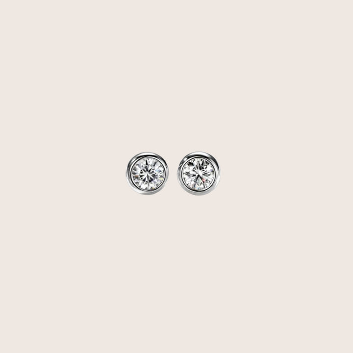 925 Sterling Silver Tamako Moissanite stud earrings in large size - demi-fine jewellery by Margot Georgia