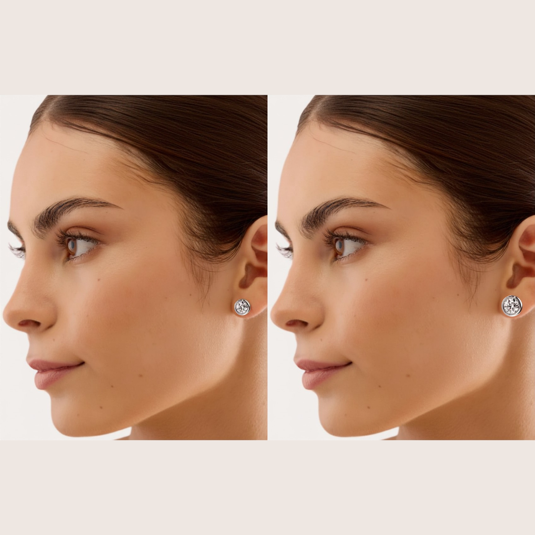 18K Gold Plated Tamako Moissanite Stud Earrings