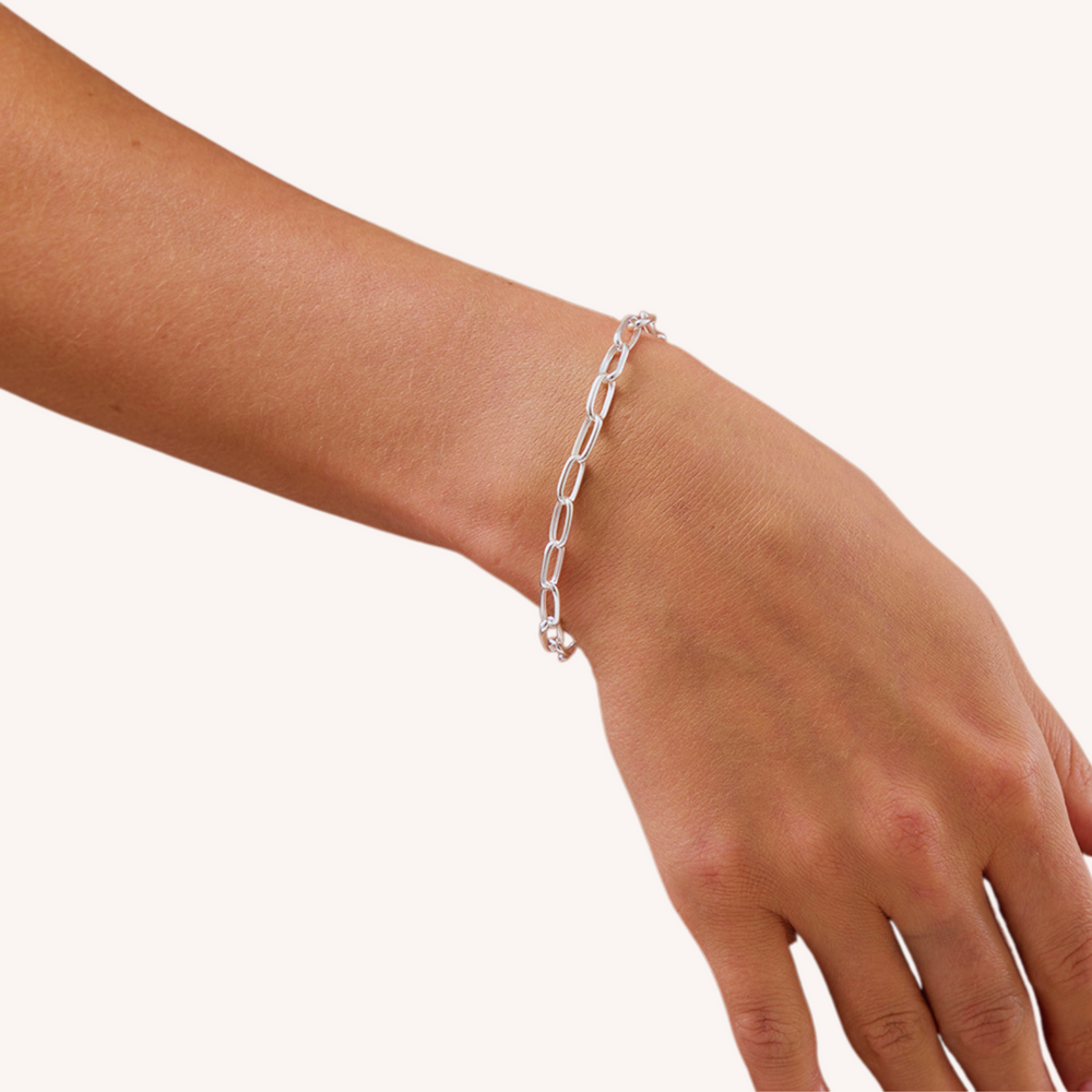 925 Sterling Silver Tealia bracelet on wrist