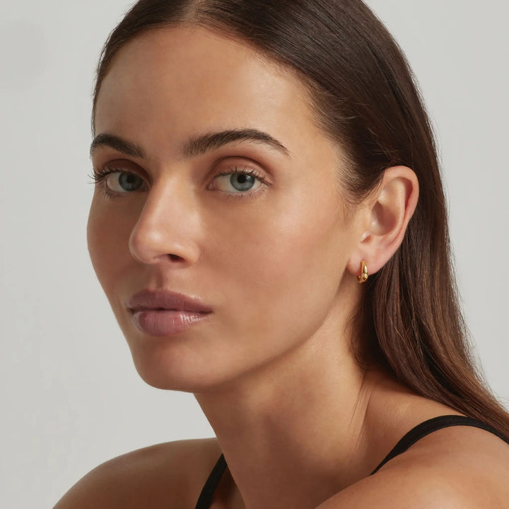 18K Gold Plated Astrid Huggie Hoop Earrings