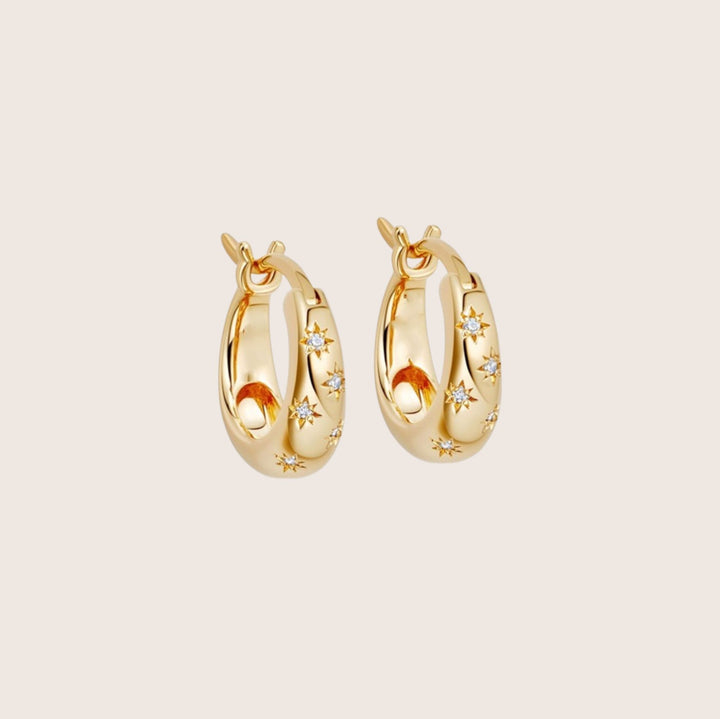 18K Gold Plated Astrid Huggie Hoop Earrings