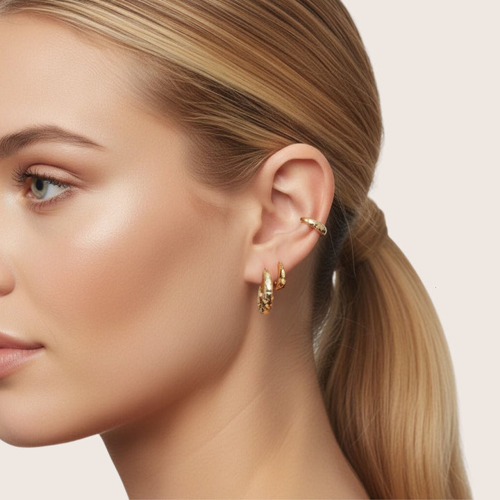 18K Gold Plated Astrid Huggie Hoop Earrings