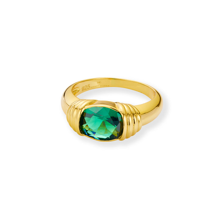 18K Gold Akula Emerald Blaze Ring